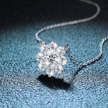 Terrific Flower Design 3ct High Quality Moissanite Diamonds Necklace Pendants - Luxury Jewellery - The Jewellery Supermarket